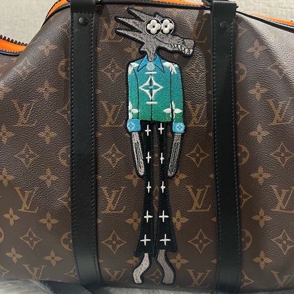 Louis Vuitton Brown Monogram Duffel with Orange Accents - Picture 2 of 7